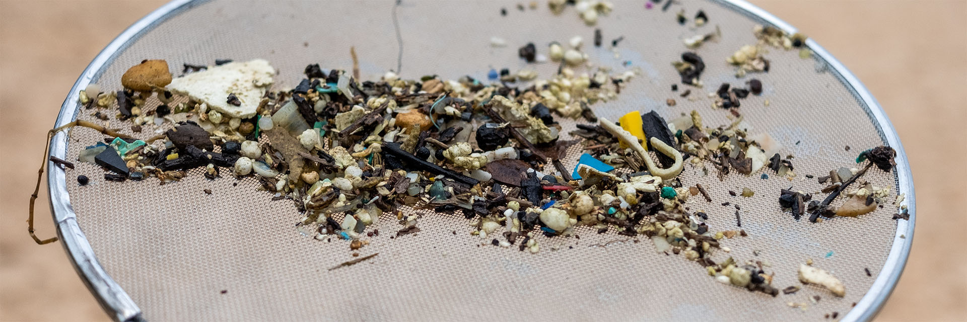 microplastics from the beachside